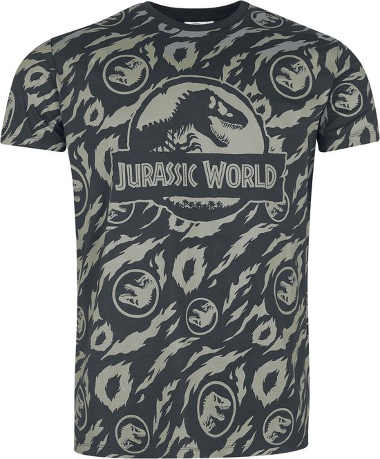 Jurassic Park Jurassic World - Allover Heren T-shirt - meerkleurig - XXL
