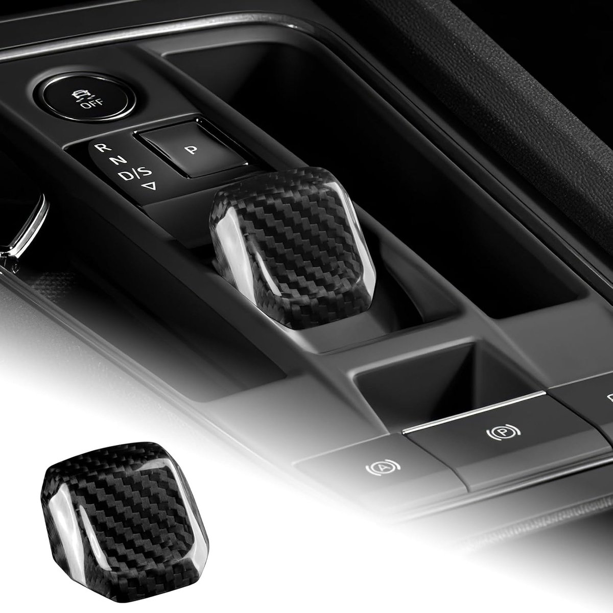 Versnellingspookknop Cover Trim - Echte Carbon Fiber - Zwart - Verfraai je interieur - ShopVlot