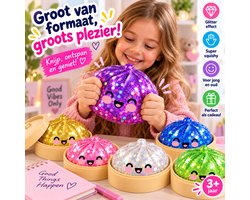Dumpling Squishy Groot XXL 15 cm – Rainbow Glitter – Mystery Box – Fidget Toy – Stressbal – Knijpfiguur