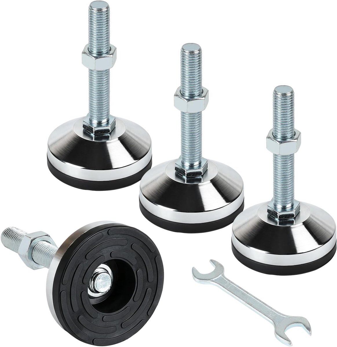 Beennivelleringsvoeten M16 - zeer sterk - 8,9 cm diameter - tot 100 kg draagvermogen per stuk - ShopVlot