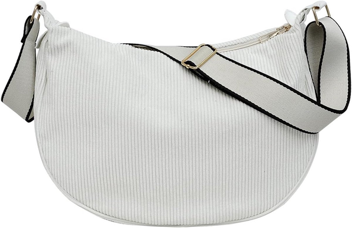Corduroy Crossbody Bags for Women, Corduroy Crossbody Dumpling Bag, Portable Crescent Bag with Adjustable Shoulder - ShopVlot