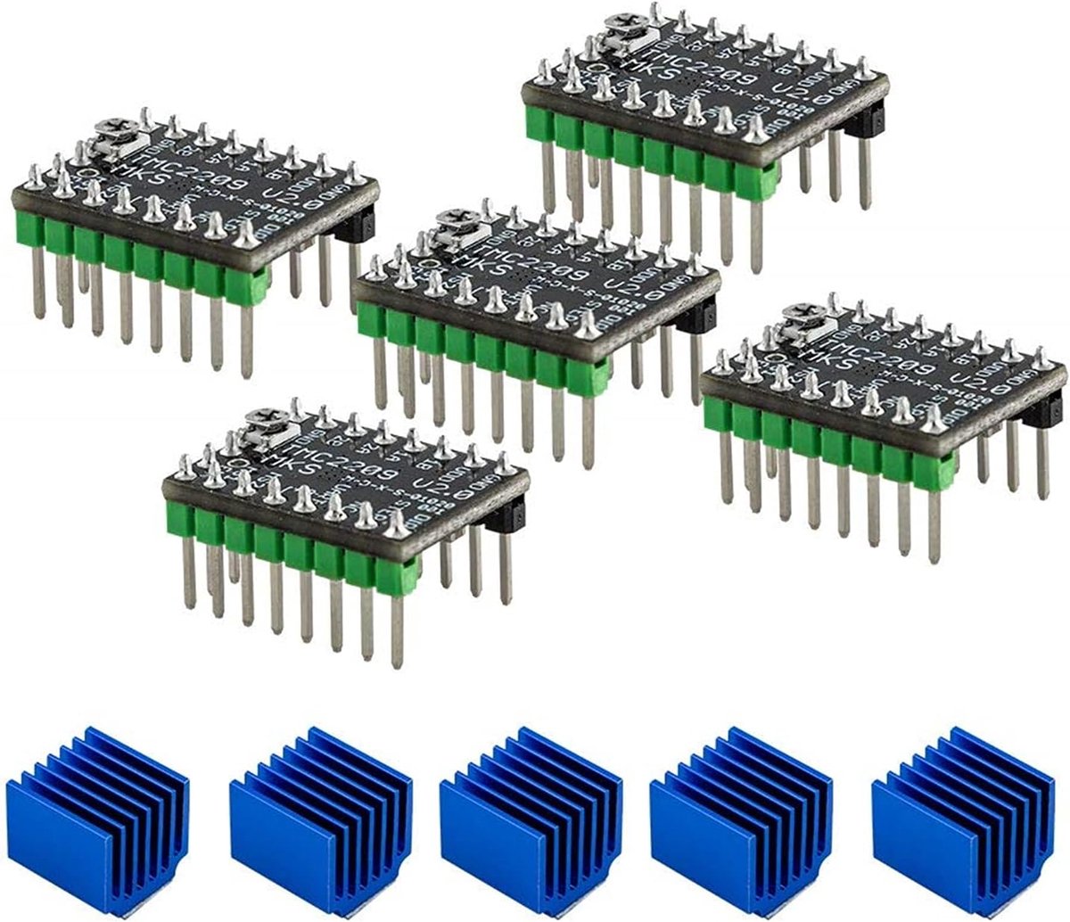 Stepper motor driver TMC2209 - 5 stuks met koelpasta - ultra stil - ideaal voor 3D-printer en CNC machine - ShopVlot