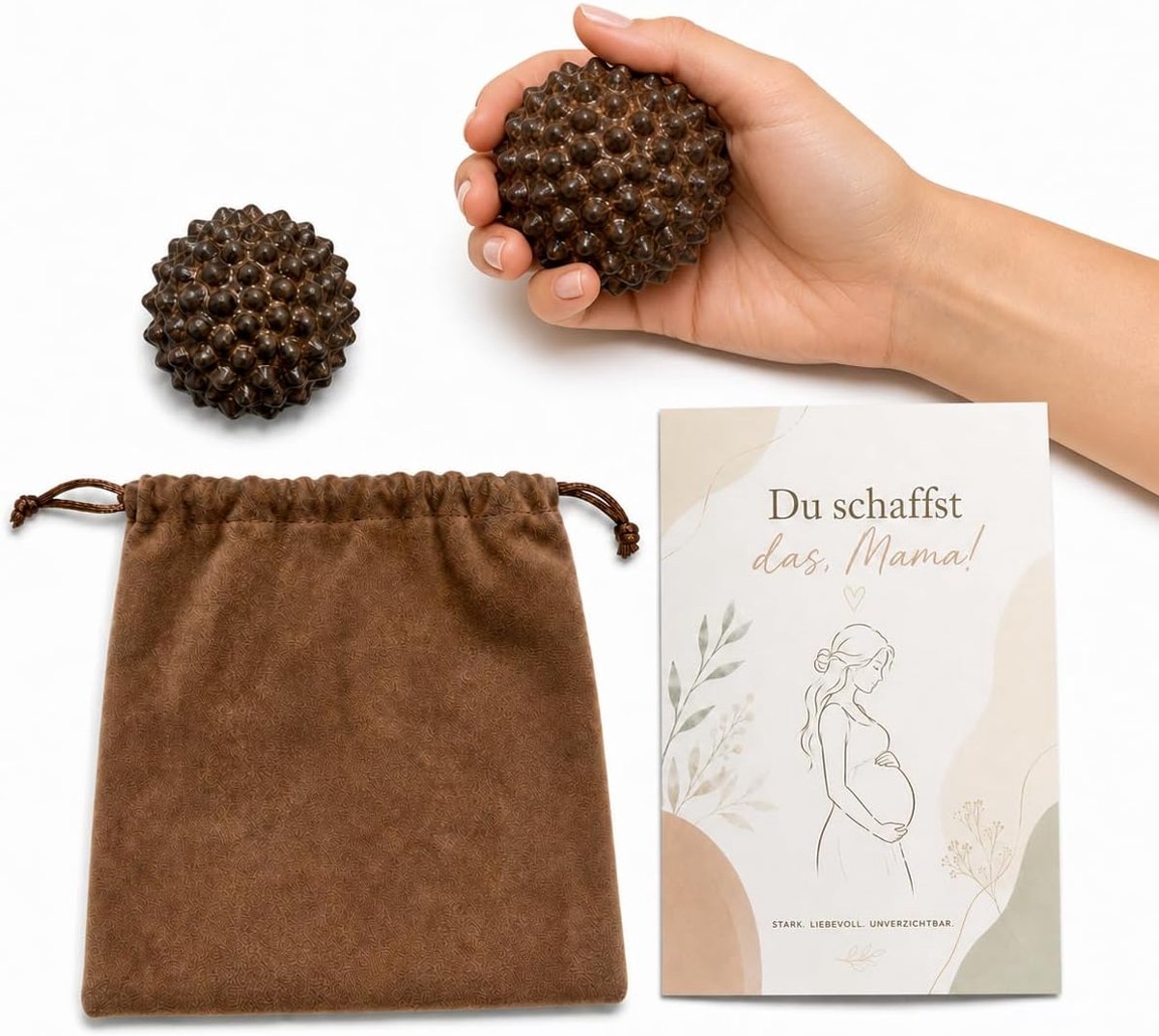 WALLFID Geboortemassageballen, set van 2 van hout, acupressuurballen voor zwangere vrouwen, ontspanning tijdens de - ShopVlot