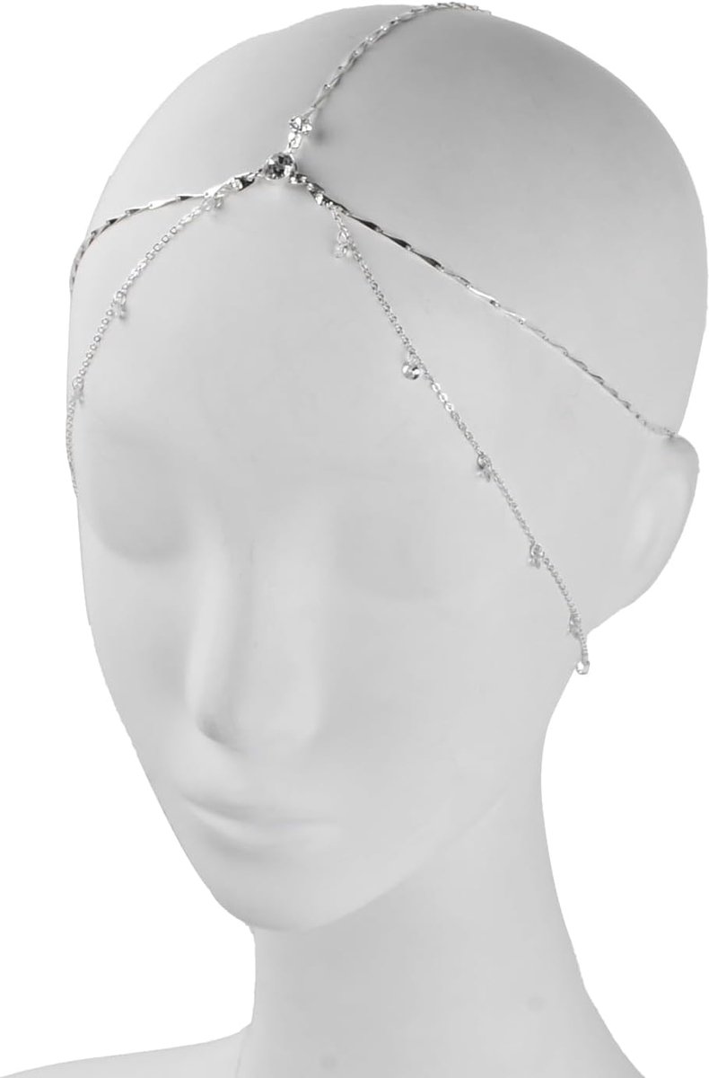 Hoofdband met pailletten, kwastjes, bruid, hoofdtooi, goud, boho, kristal hoofdtooi, Boheemse hoofdketting, vintage hanger, hoofdtooi, gouden hoofdketting voor vrouwen en meisjes (02, 1)