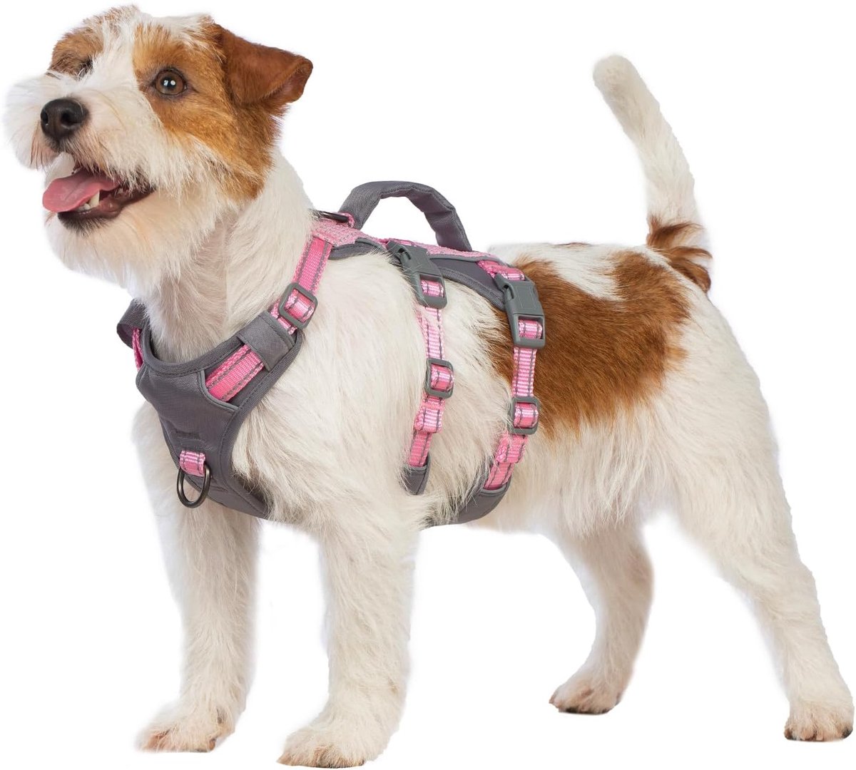 Ontsnapbestendig Hondentuig Medium, Anti-Trek Hondentuig met Handvat, Ademend, Verstelbaar, Reflecterende, Lichtgewicht Hondentuig voor Kleine en Grote Honden Buiten (Lichtroze,XS)