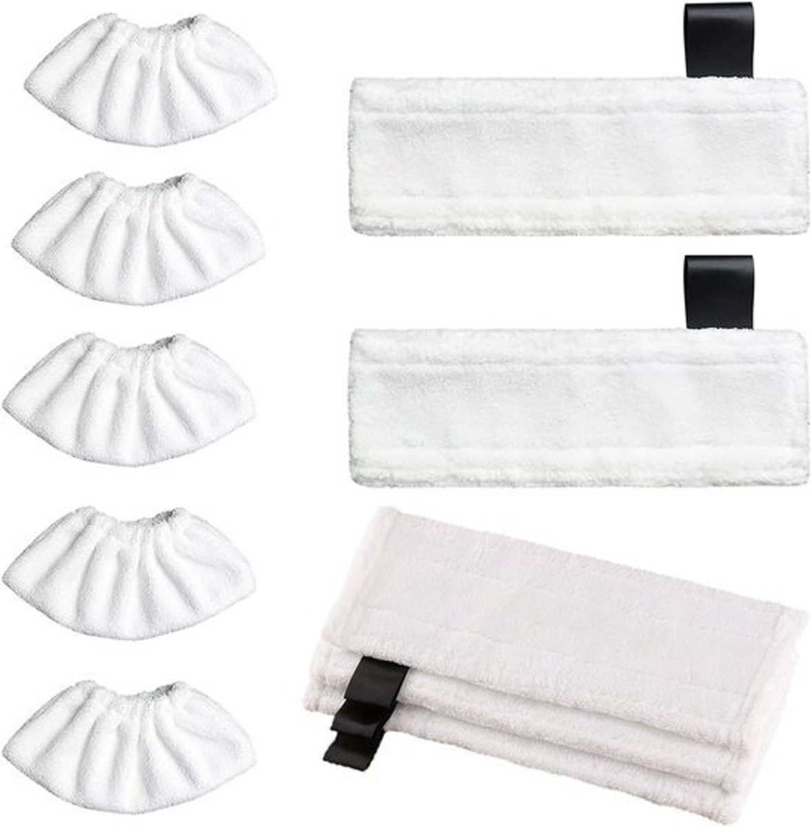 Accessoires voor stoomreiniger - Microvezeldoekjes en pads - Voor grondige reiniging - Absorberend microvezel - 10 stuks - Wit