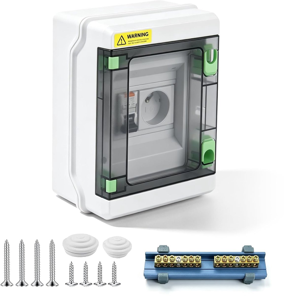 Schuko-stopcontact met aardstroomonderbreker (RCD), contactdoos, RCD, buitenstopcontact, waterdicht, 16 A, 230 V, RCD - ShopVlot