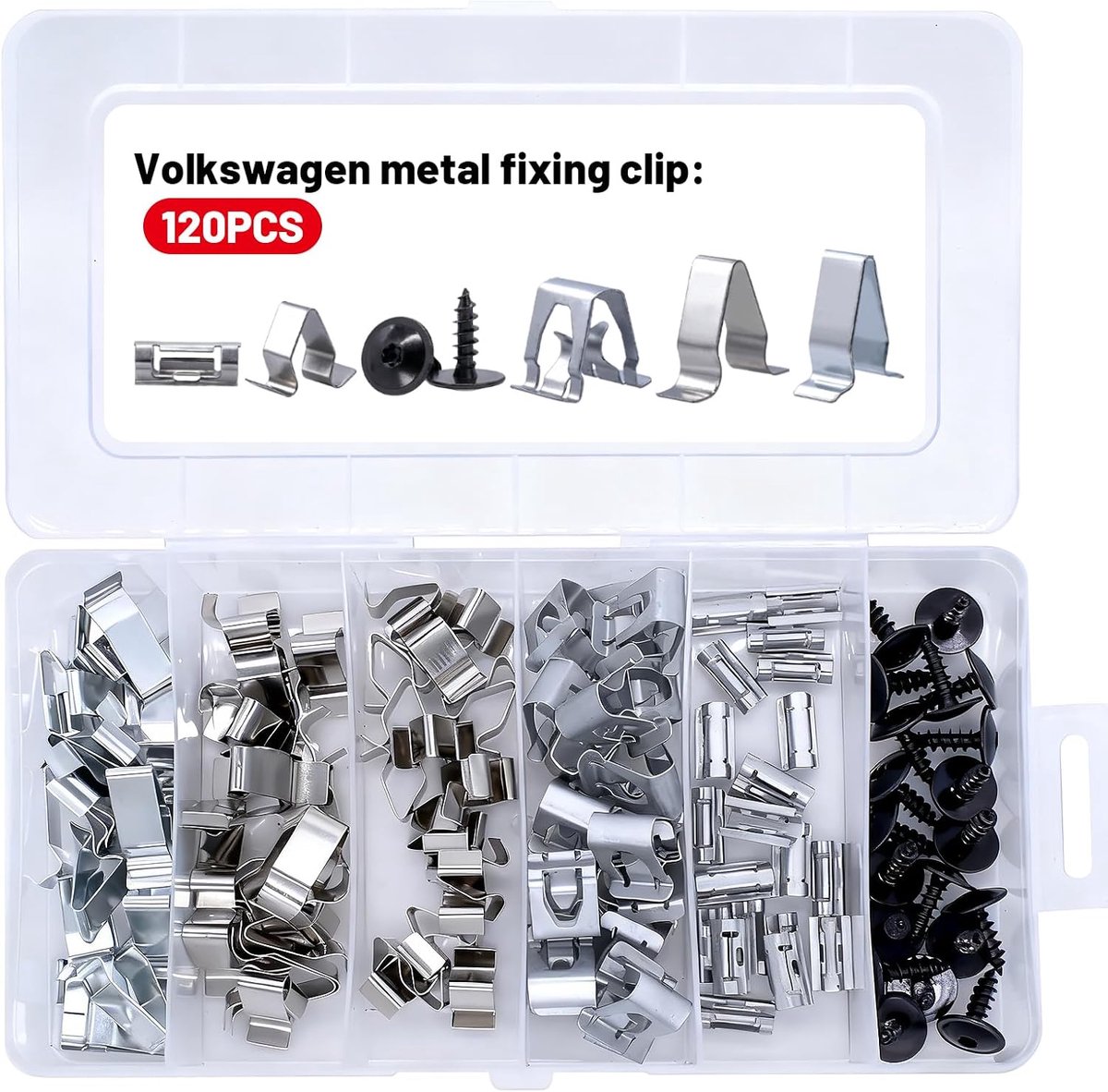 120 Pcs Metal Front Door Fixing Clips Interior Trim Metal Fixing Clips Spring Clips Car Front Console Fixing Clips - ShopVlot