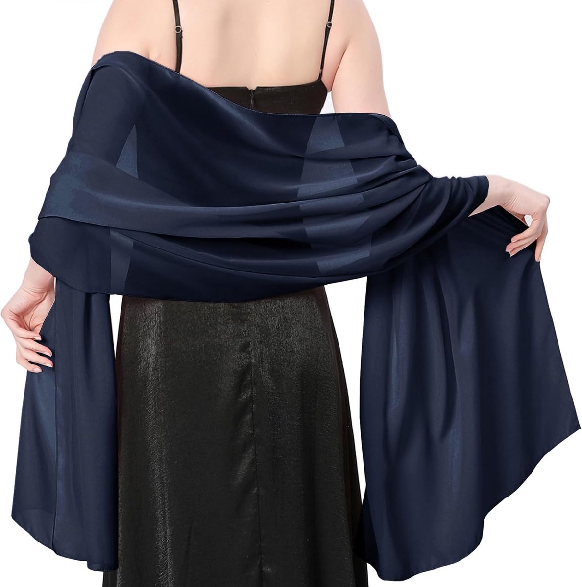Halsdoek voor dames, chiffon, zomersjaal, feestelijke stola voor avondjurk of bruidsjurk, bruiloftssjaal
