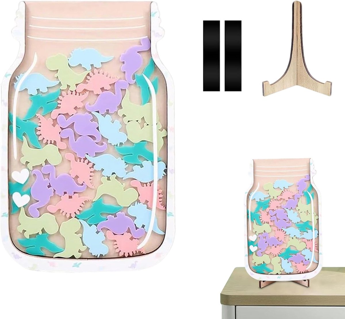 Zeepaard Beloningspot met 25 Kleurrijke Zeepaard Tokens – Acryl Motivatie Pot voor Dagelijkse Gewoonten, Studieplanning, Thuis en Klaslokaal Beloningssysteem