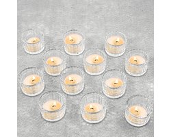 Tea Light Theelichthouder, 12 stuks, Lre Co. Glazen kandelaars, theelichthouder, voor woondecoratie, bruiloft, feest, kandelaar, cadeau