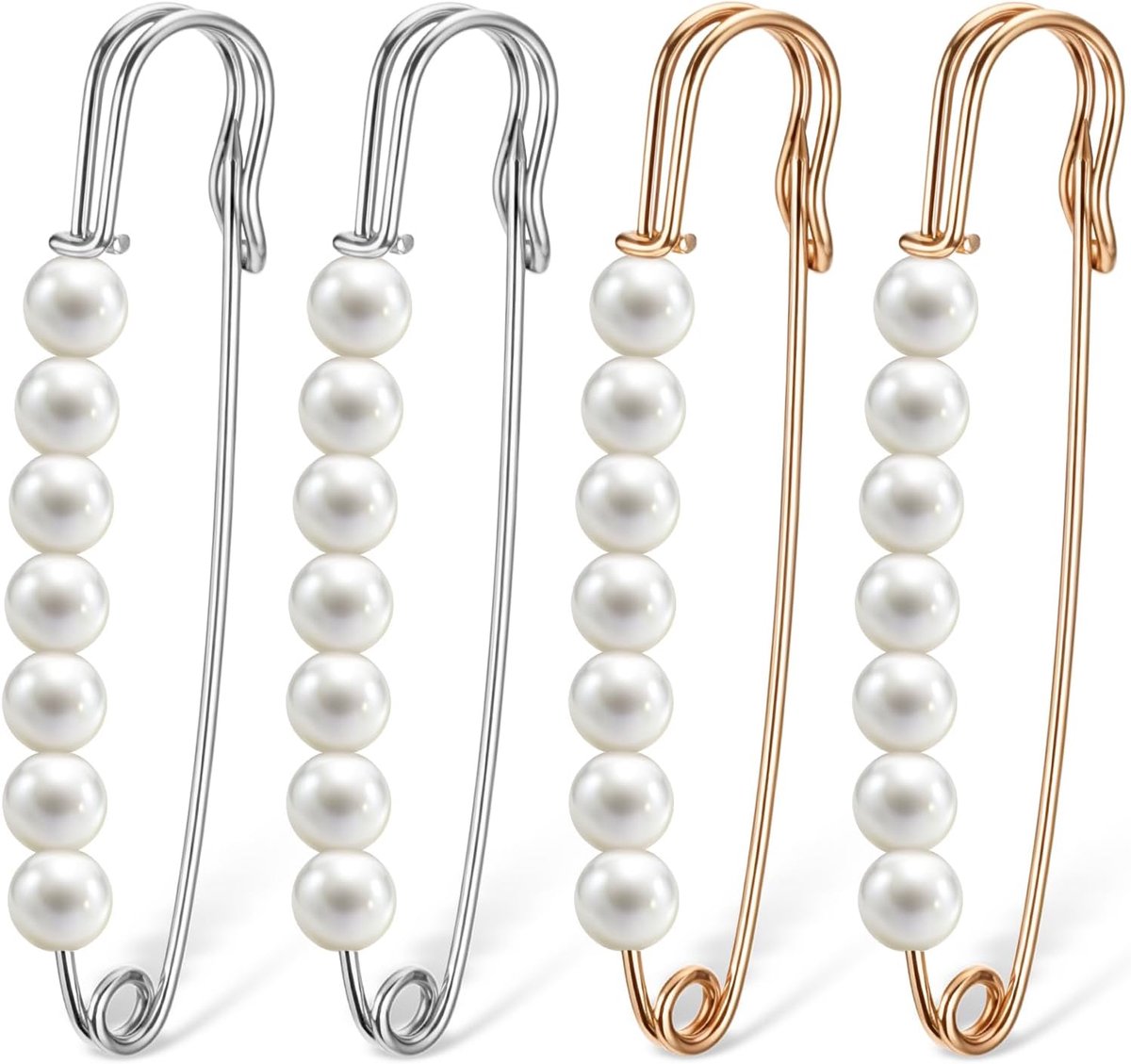 4 stuks broche uitsnede verkleinen & speld met strass - veiligheidsspeld clip voor truien, sjaal, kraag, broeken, rok en taille - dames