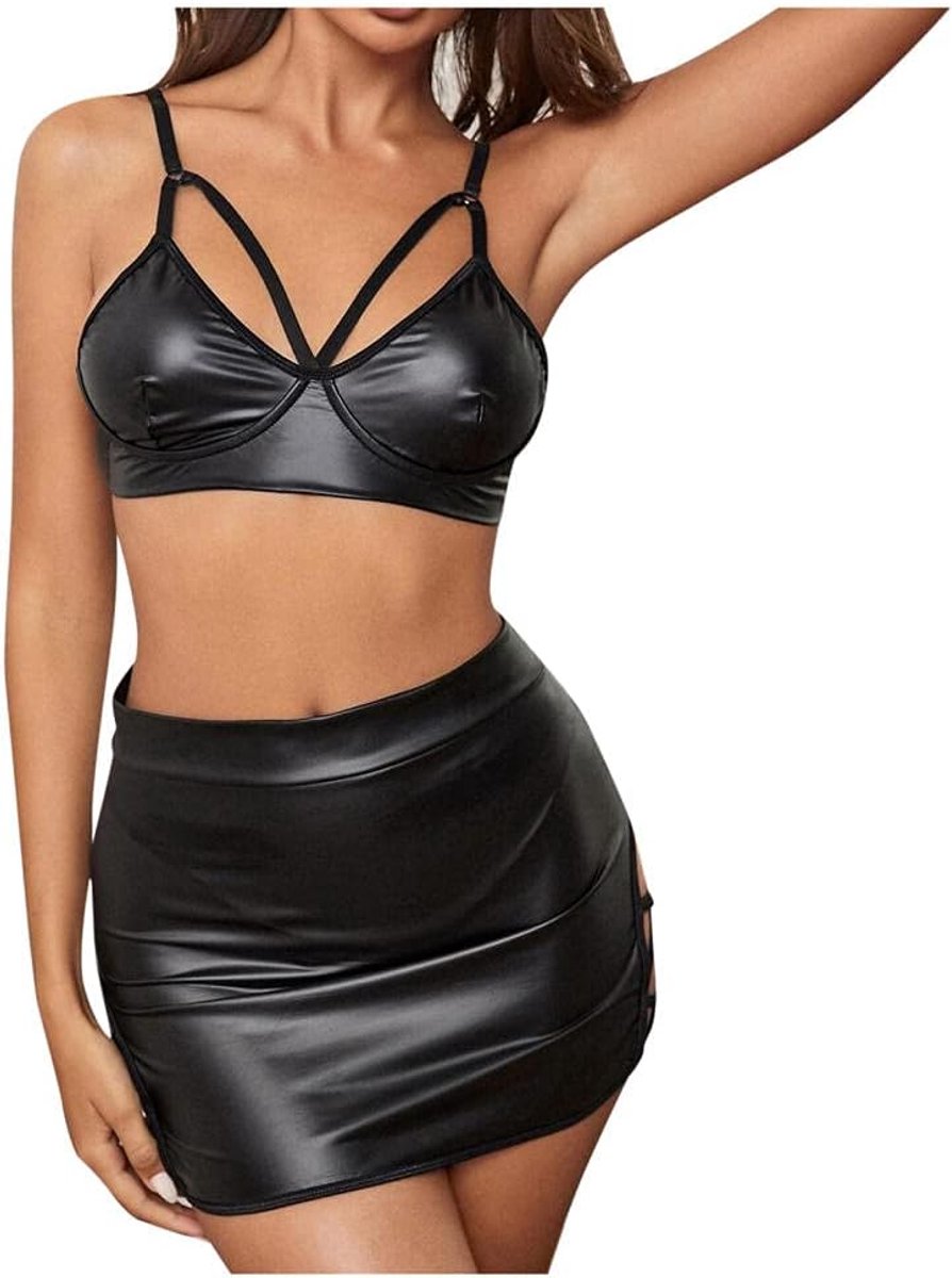 Bodystockings dames Vrouwen Lingerie Sexy Opengewerkte Corset Bh Transparant Kant Nachtkleding Set