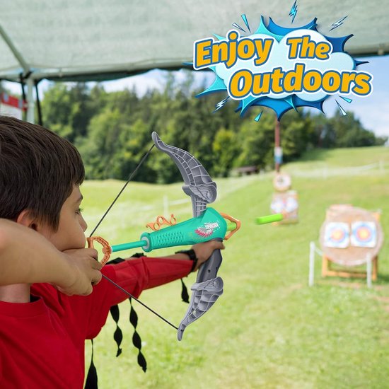 Pijl en boog, 4, 5, 6, 7, 8 jaar, outdoorspeelgoed tot 10 jaar, kindercadeau, jongens, kinderen, kinderspeelgoed, boogschieten, 3-6 jaar, cadeaus voor 3-12, educatief speelgoed — afbeelding 5