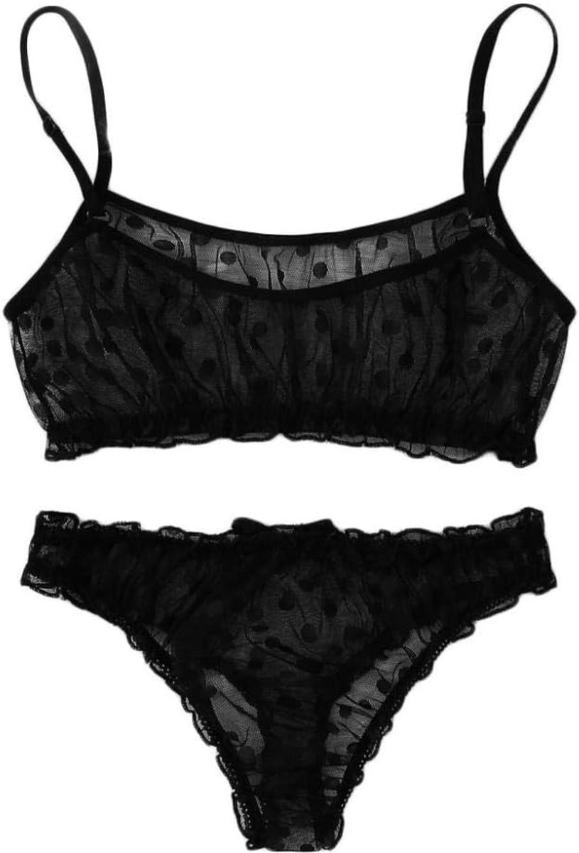 Kleding Vrouwen Sexy Dot Strik Onderbroek Nachtkleding Zwarte Lingerie S-XL Lingerie Sexy Vrouwen erotische Porno Jurk