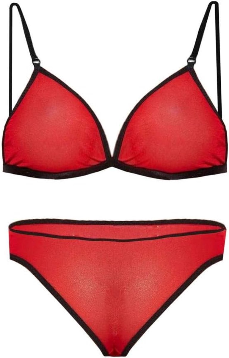 Bodystockings dames Vrouwen Mesh Sexy Lingerie Erotische Push Up Bustier Panty Verleiding Porno Ondergoed Sets-Red_XXL