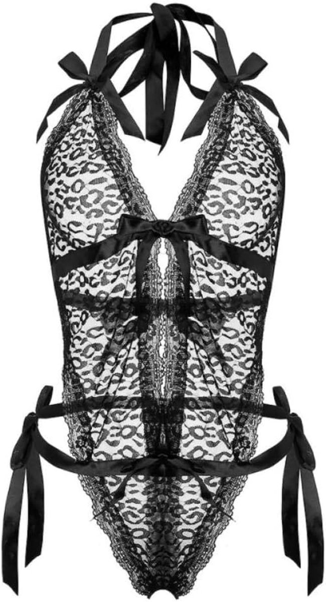 Dameskleding Dames Sexy Lingerie Transparante Kanten Beha Verleiding Zijbandjes Nachtkleding Ondergoed Erotische Porno Women-Black_XXL