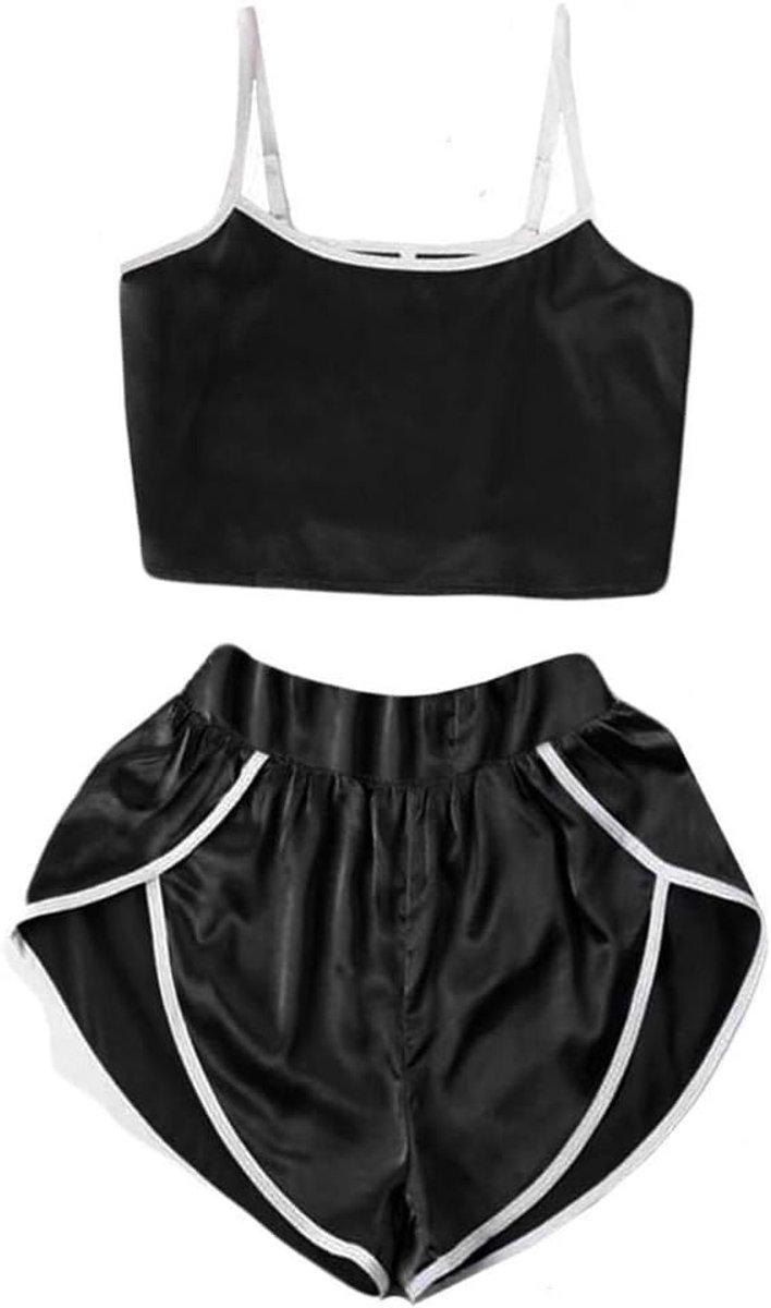 Dameskleding Sexy meisjeslingerie zwarte pyjama's losse broek set