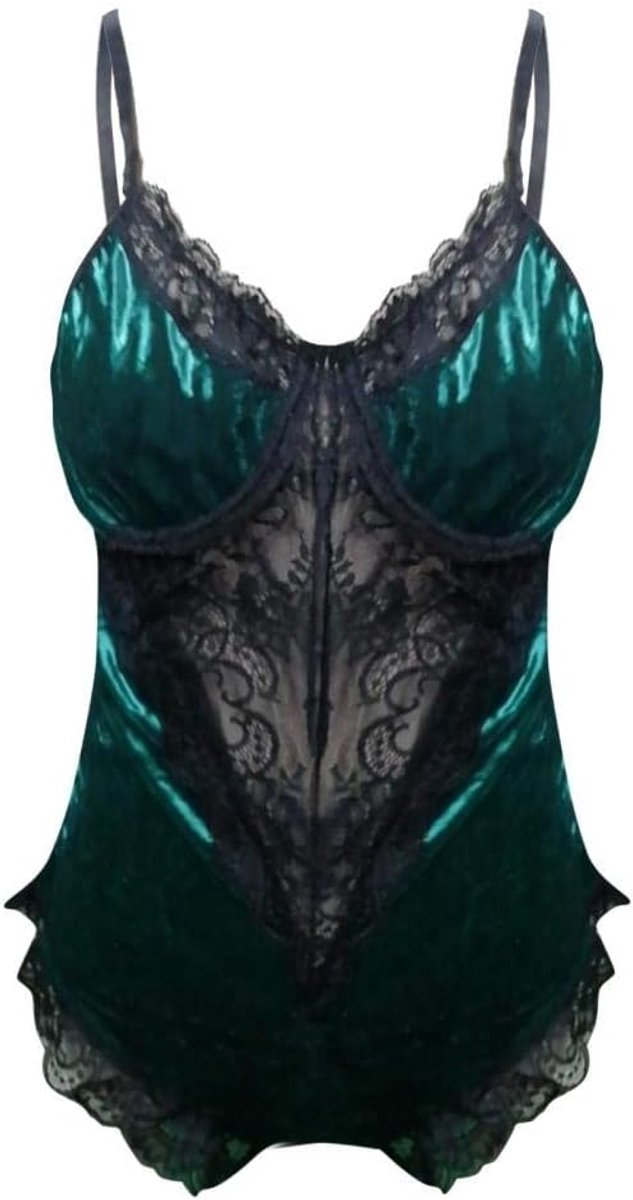 Lingeriesets dames Erotisch Ondergoed Hol Kant Sexy Lingerie Verleiding Nachtkleding Vrouwen Porno Kostuum Transparant Sex-green_S