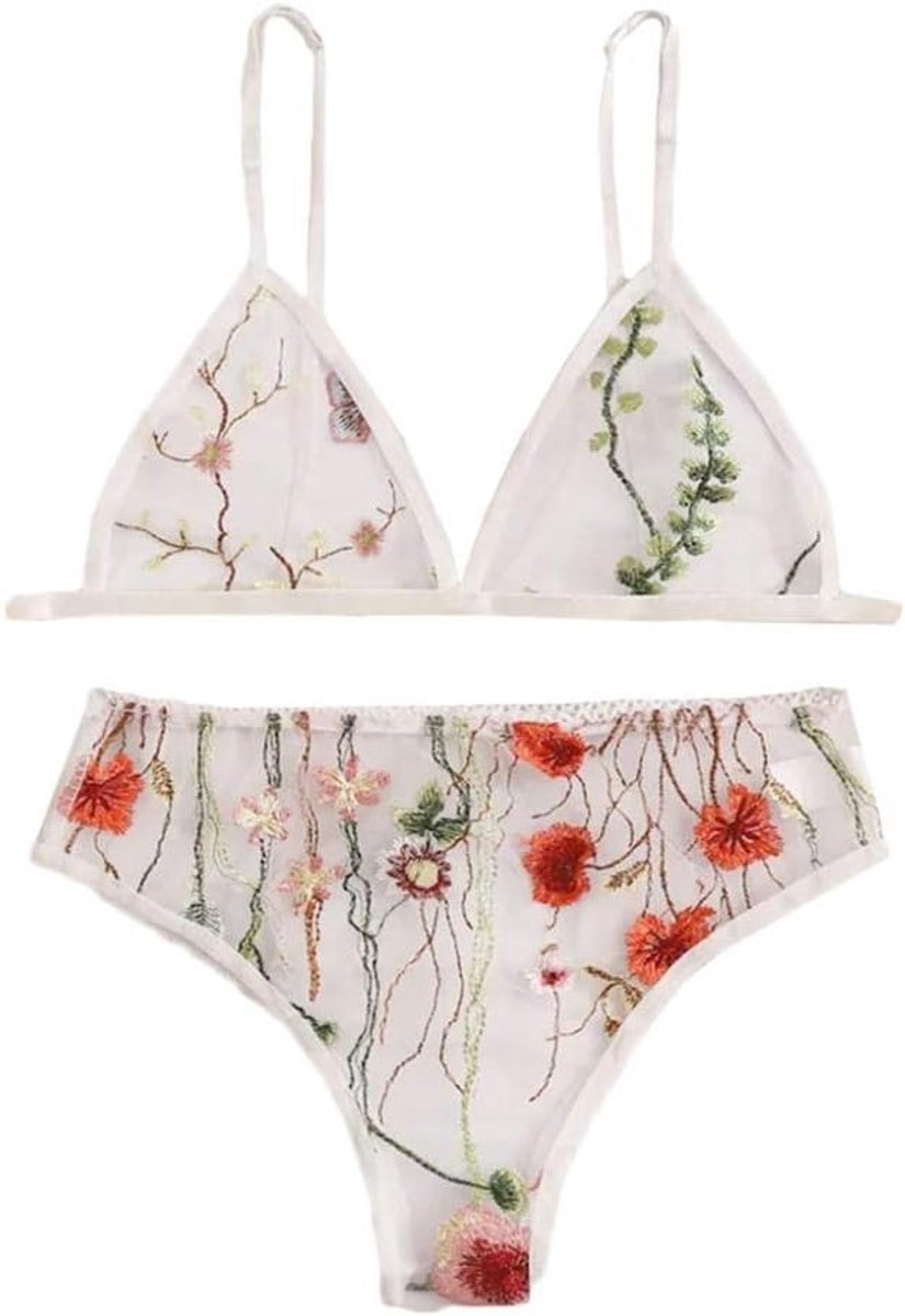 Lingerie & ondergoed Erotische Lingerie Vrouwen Hol Kanten Ondergoed Sexy Bh String Nachtkleding Perspectief Kostuum