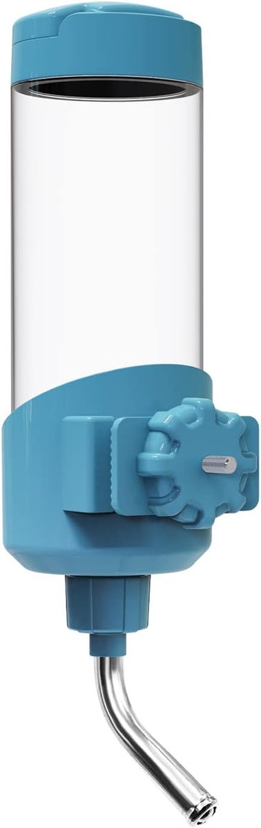 Waterfles 680ml Hangend Waterdispenser voor Kooi Druppelvrije Automatische Waterdispenser voor Honden Katten Konijnen waterfles (Blauw)
