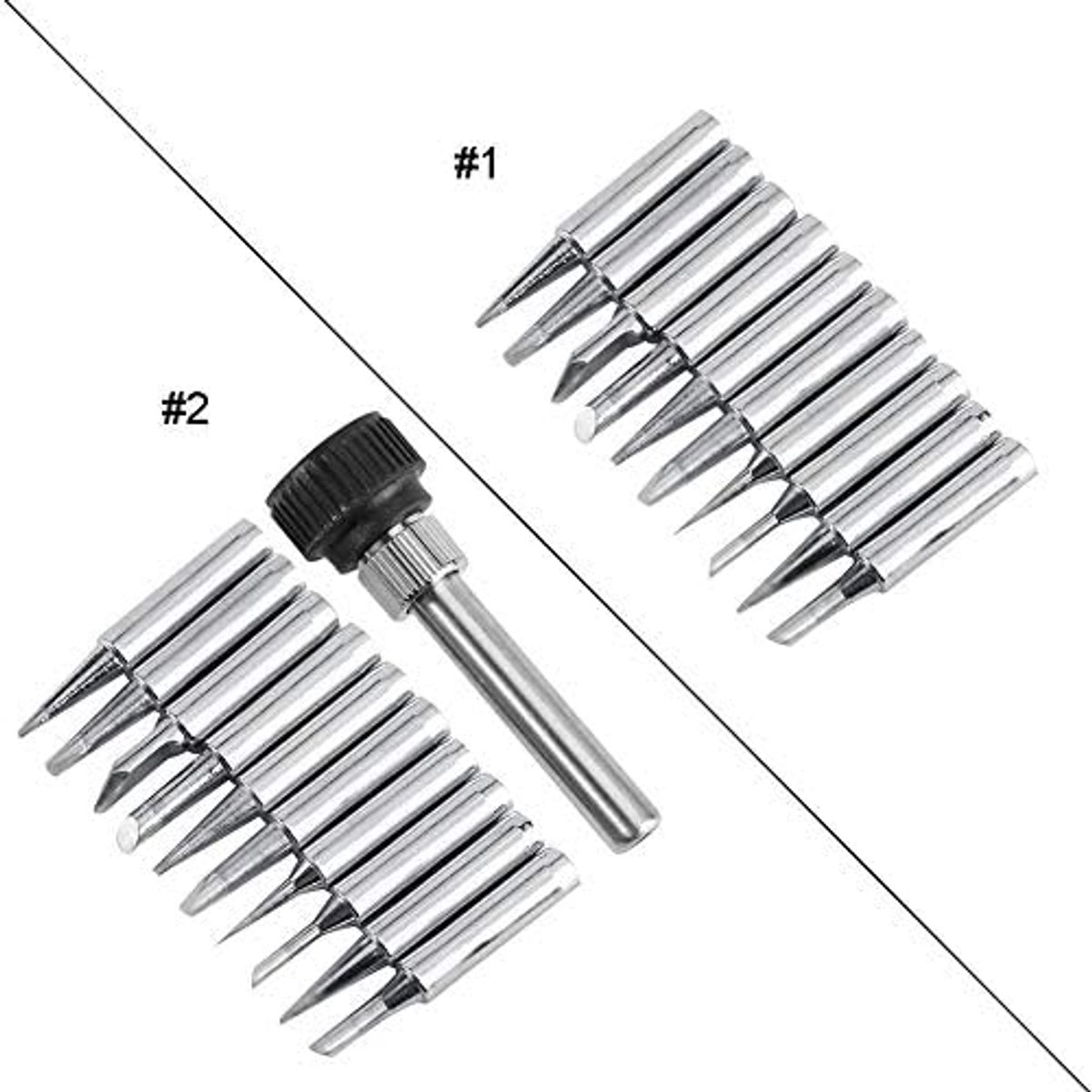 Verpakking Met 10 Stuks 900 M-T Soldeerboutpunten Van Loodvrij Koper Soldering Tip + Retaining Sleeve Voor 936 937 938 969 8586 852D (Soldering Tip + Retaining Sleeve)