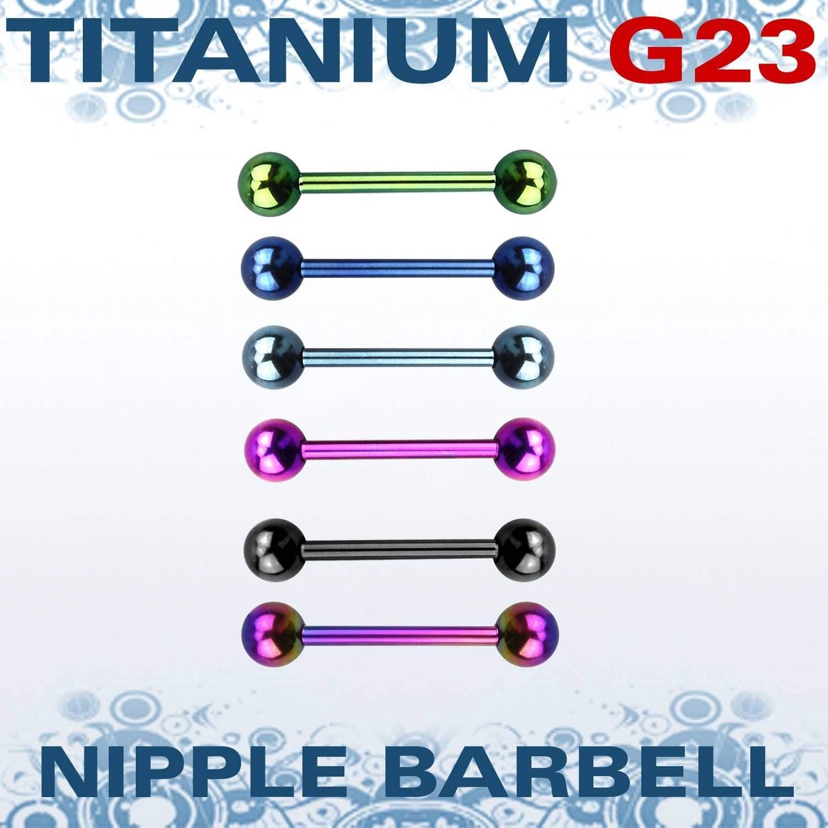 Titanium, voor dames en heren, staafballetjes, nikkelvrij, tepelpiercing, borstpiercing