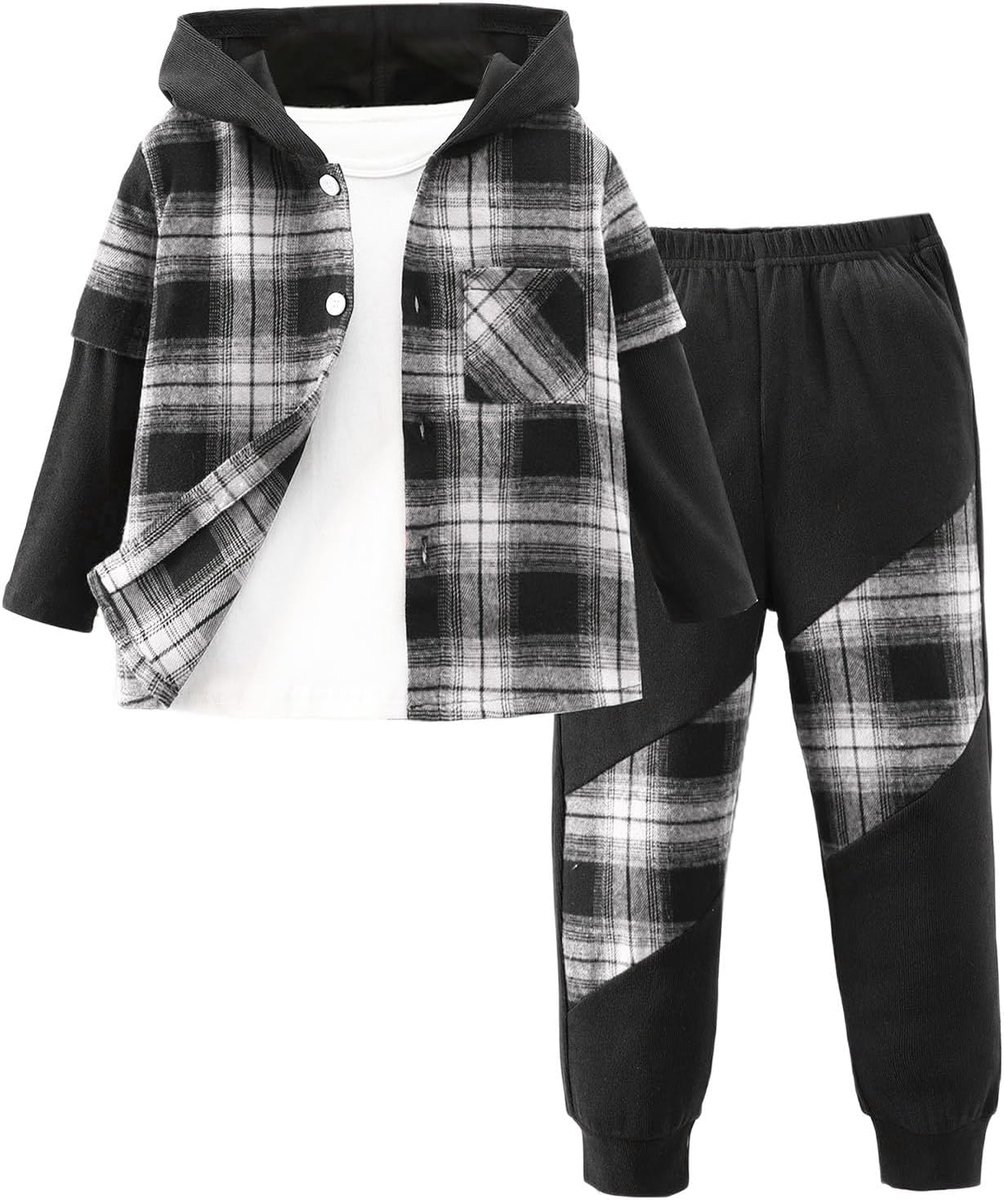 2-delige set voor jongens en kinderen, bovenstuk en onderkant, trainingspak, katoen, zacht, comfortabel, elastisch, lange mouwen, casual, herfst, lente, sport, mode, vrije tijd, A54