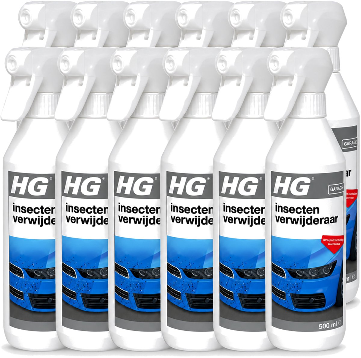 12 x HG - Insectenverwijderaar - Verwijdert Hardnekkige Insectresten - 500 ml - Voordeelverpakking - 12 stuks