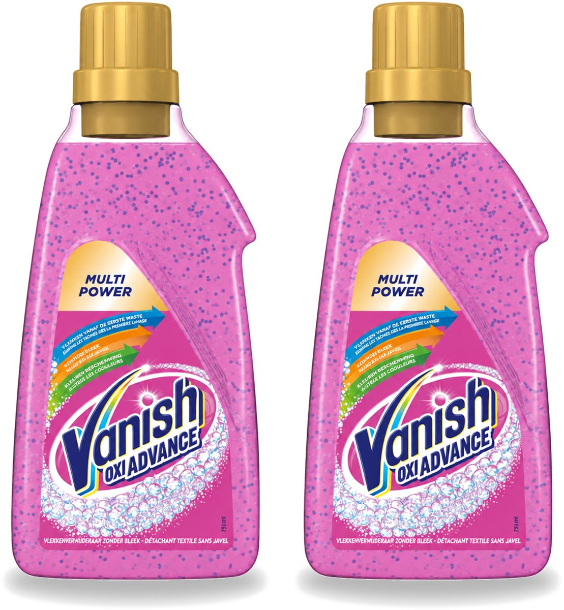 2 x Vanish Oxi Advance - Vlekkenverwijderaar Gel - Zonder Bleek - Gekleurde Was - 750 ml - Voordeelverpakking - 2 stuks