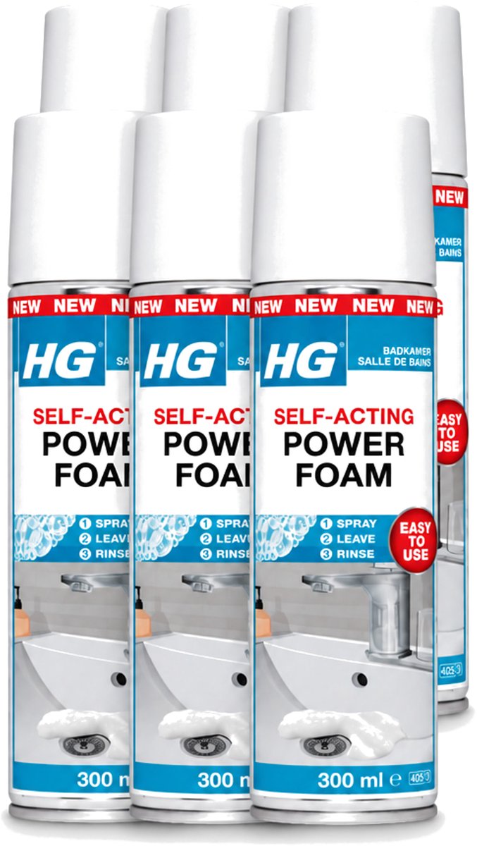 6 x HG - Badkamer - Badkamerreiniger - Power Foam Badkamer - Zelf-Activerend - 300 ml - Voordeelverpakking - 6 stuks