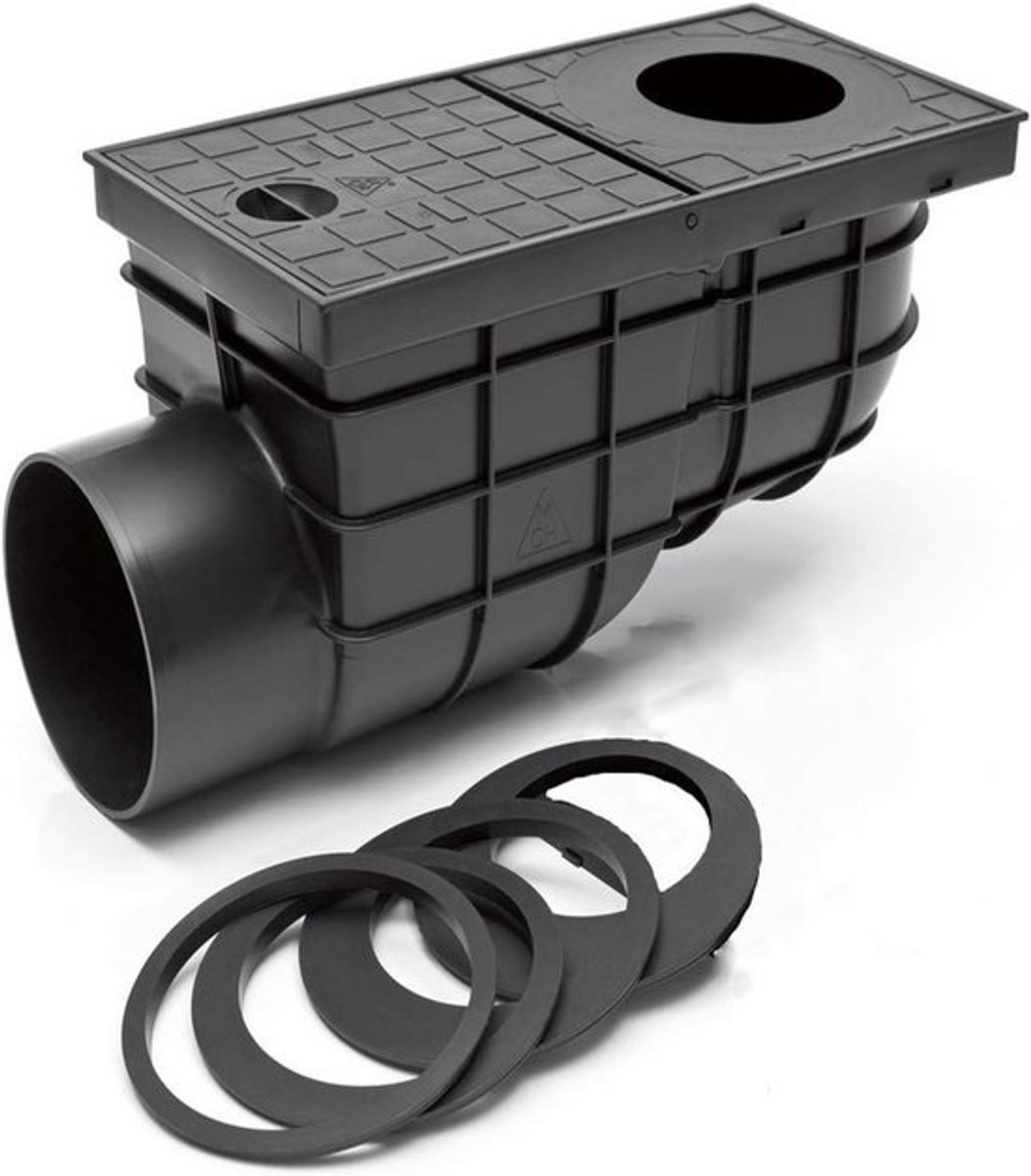Horizontale regenzinkbak met rooster 110 mm - Afvoeroplossing voor regenwater