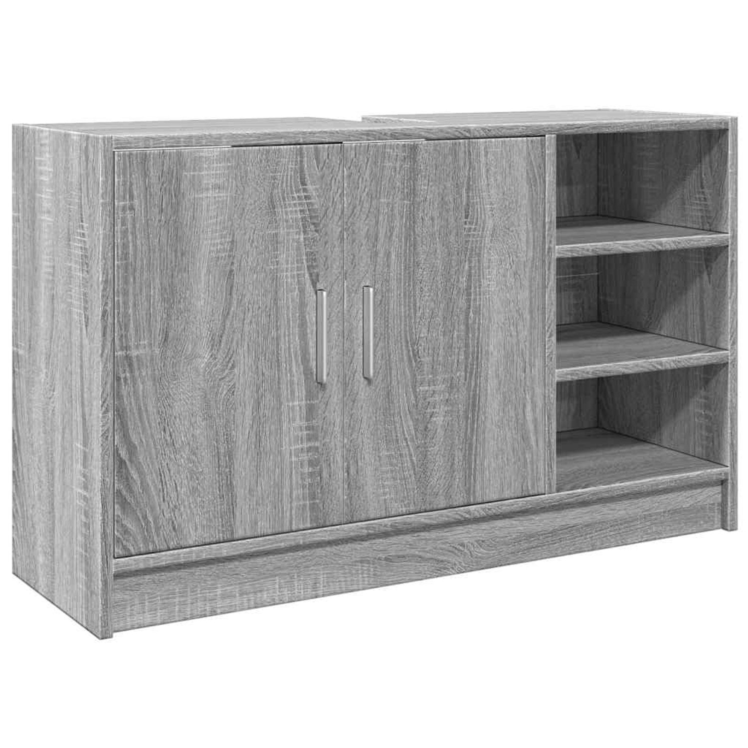 Wastafelkast 90x29x55 cm Bewerkte Hout Grijs Sonoma Eikenkleur