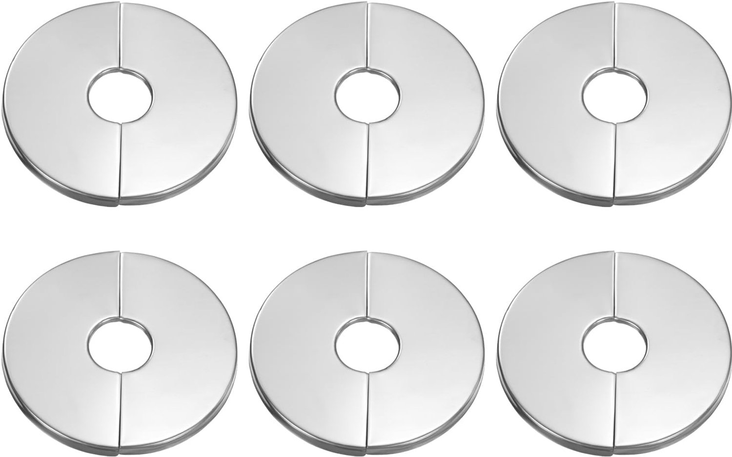 wandsplijtflens 17 mm - roestvrij staal - zelfklevend - voor vloer en plafond m-winkel - 6 stuks - m-winkel