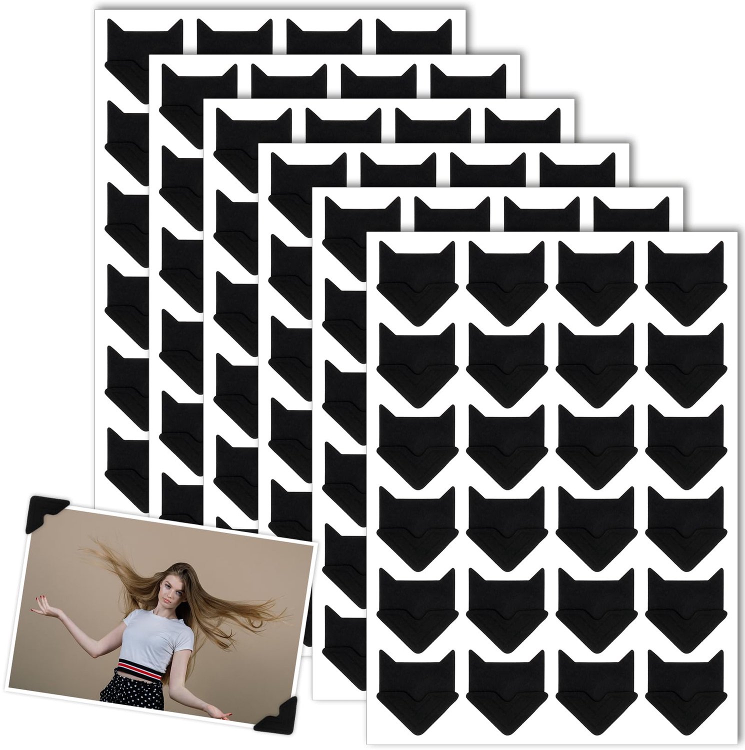 Set van 144 Zelfklevende Fotokhoeken voor Fotoalbums