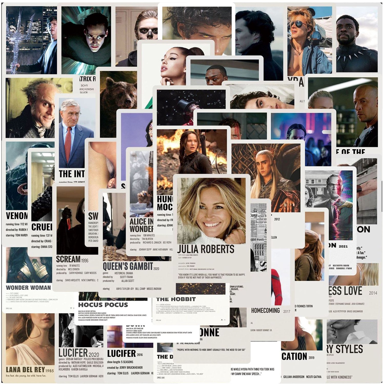 Set van 50 Filmstickers voor Muurcollage