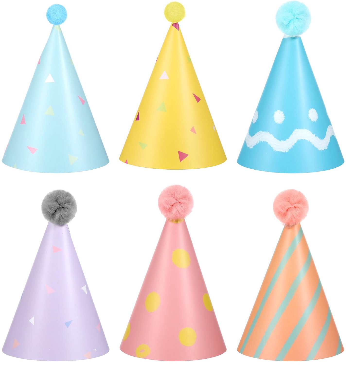 Set van 6 Mini Verjaardagshoedjes voor Honden