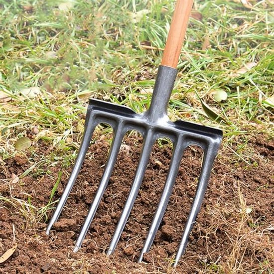 Tuingereedschap - Carbon Stalen Graafvork met 5 Tanden — afbeelding 3