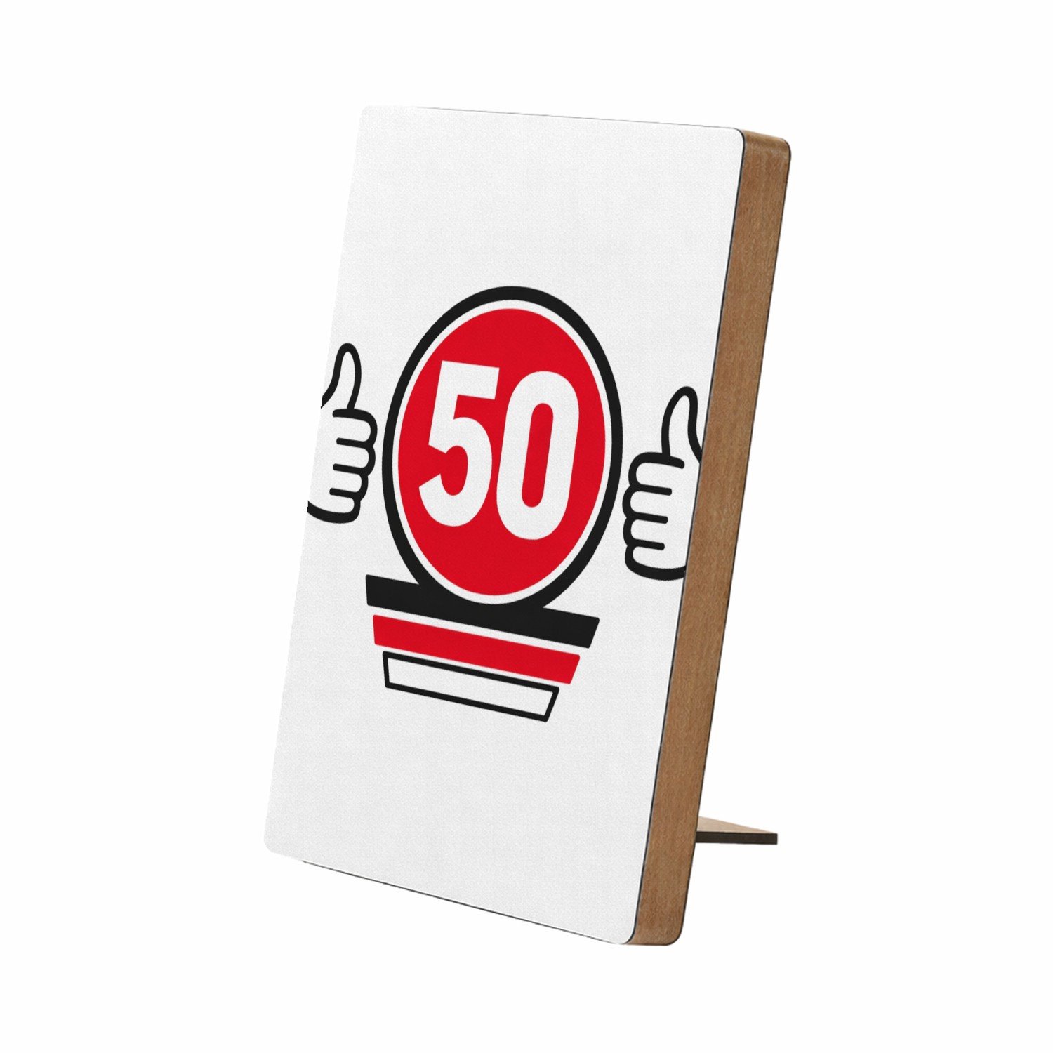 Mr Cadeautjes Glasframe/MDF 12,7 x 17,8 - design Een compacte verjaardagsbadge met een eigenzinnige sportieve | cadeau Wit