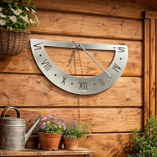 Zonneklok van roestvrij staal - 70 cm wandmontage — afbeelding 3