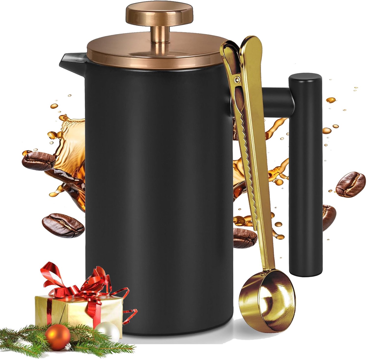 RVS French Press Koffiezetter 1000ml met Dubbelwandige Isolatie