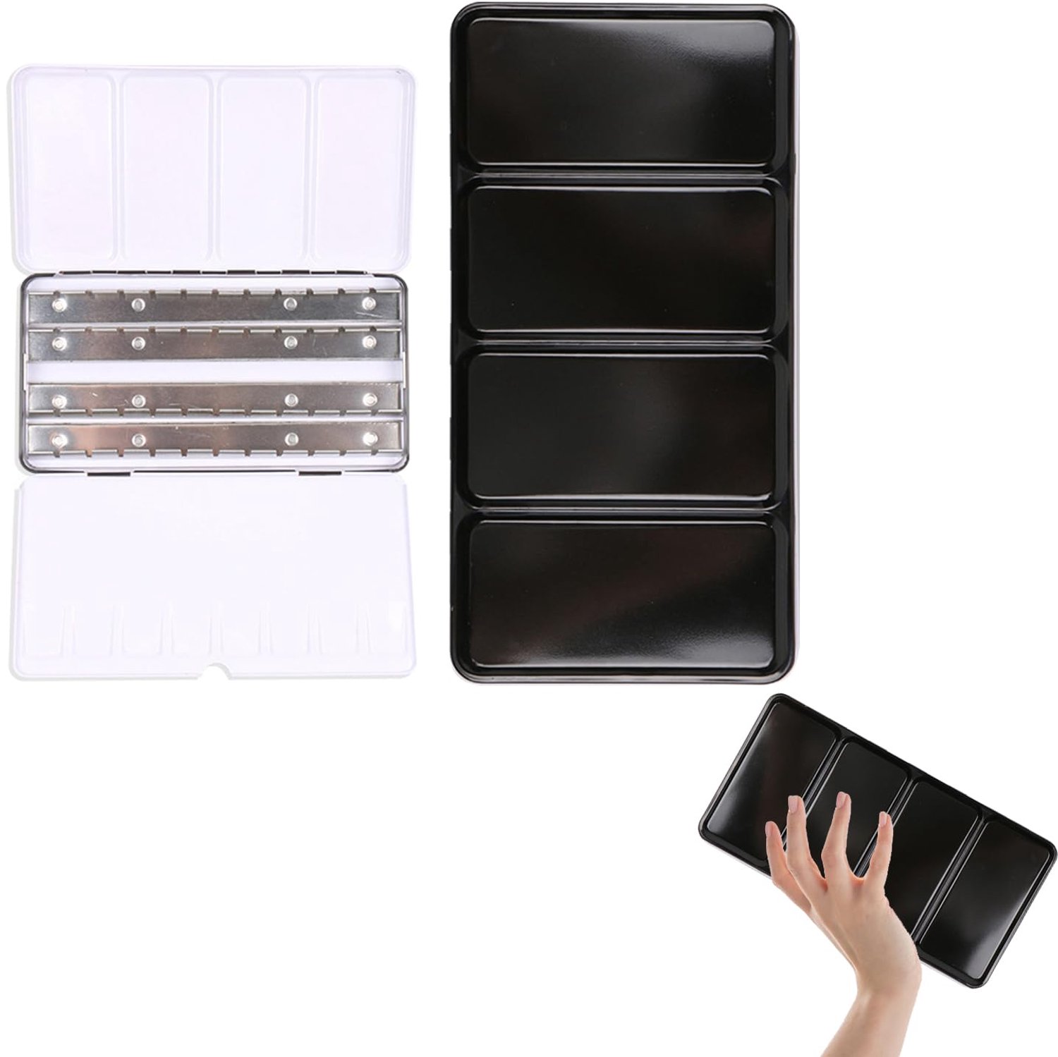 Watercolor Box - Lege Metalen Pannen Set voor 48 Half of 24 Hele Containers