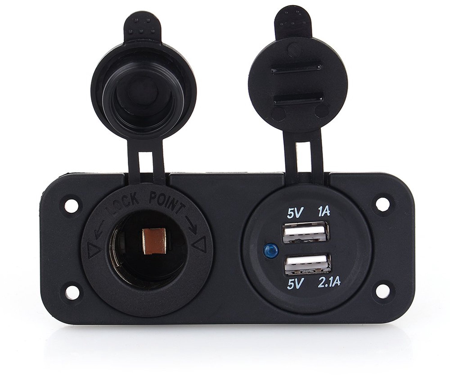 12V Auto Voeding Uitlaatsplitser met Dubbele USB Aansluitingen