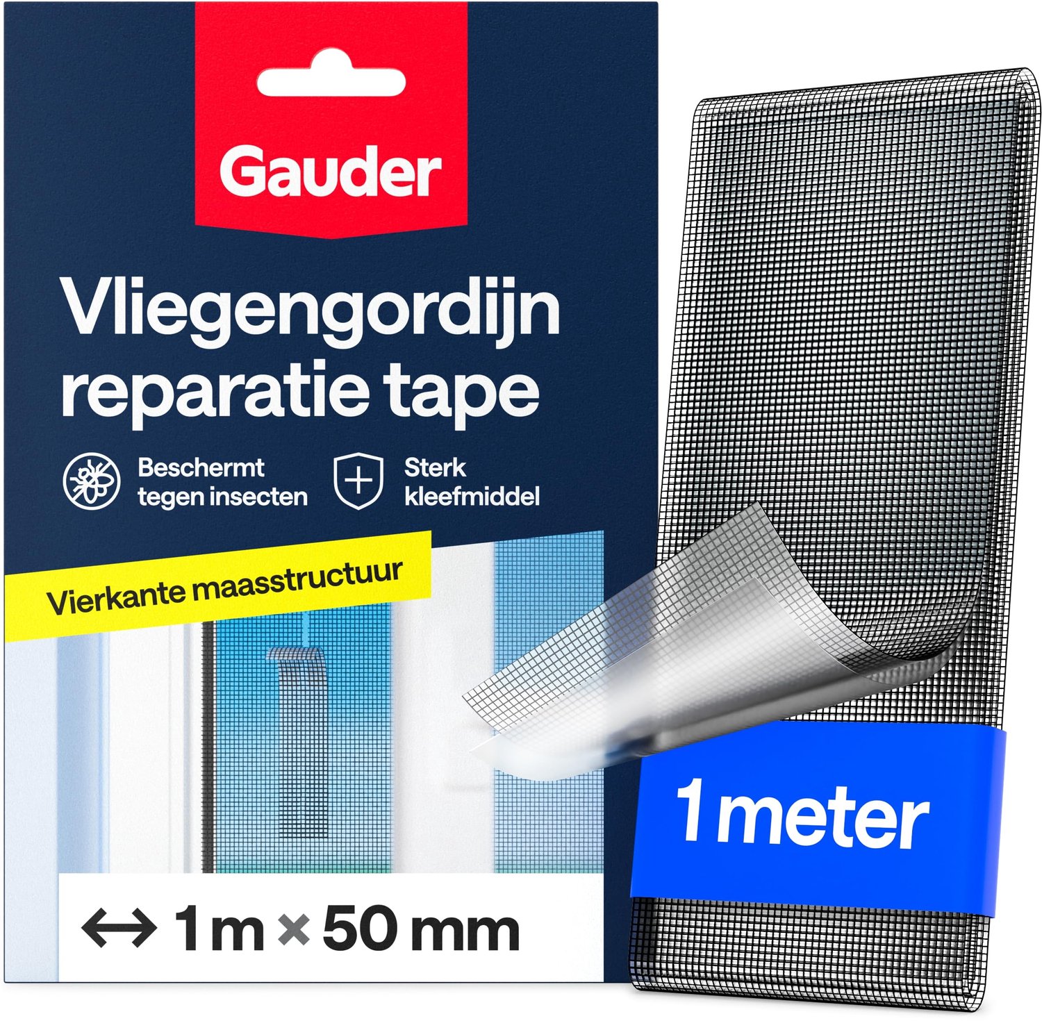 Vliegenraam Reparatietape - 1m x 50mm - Zwart