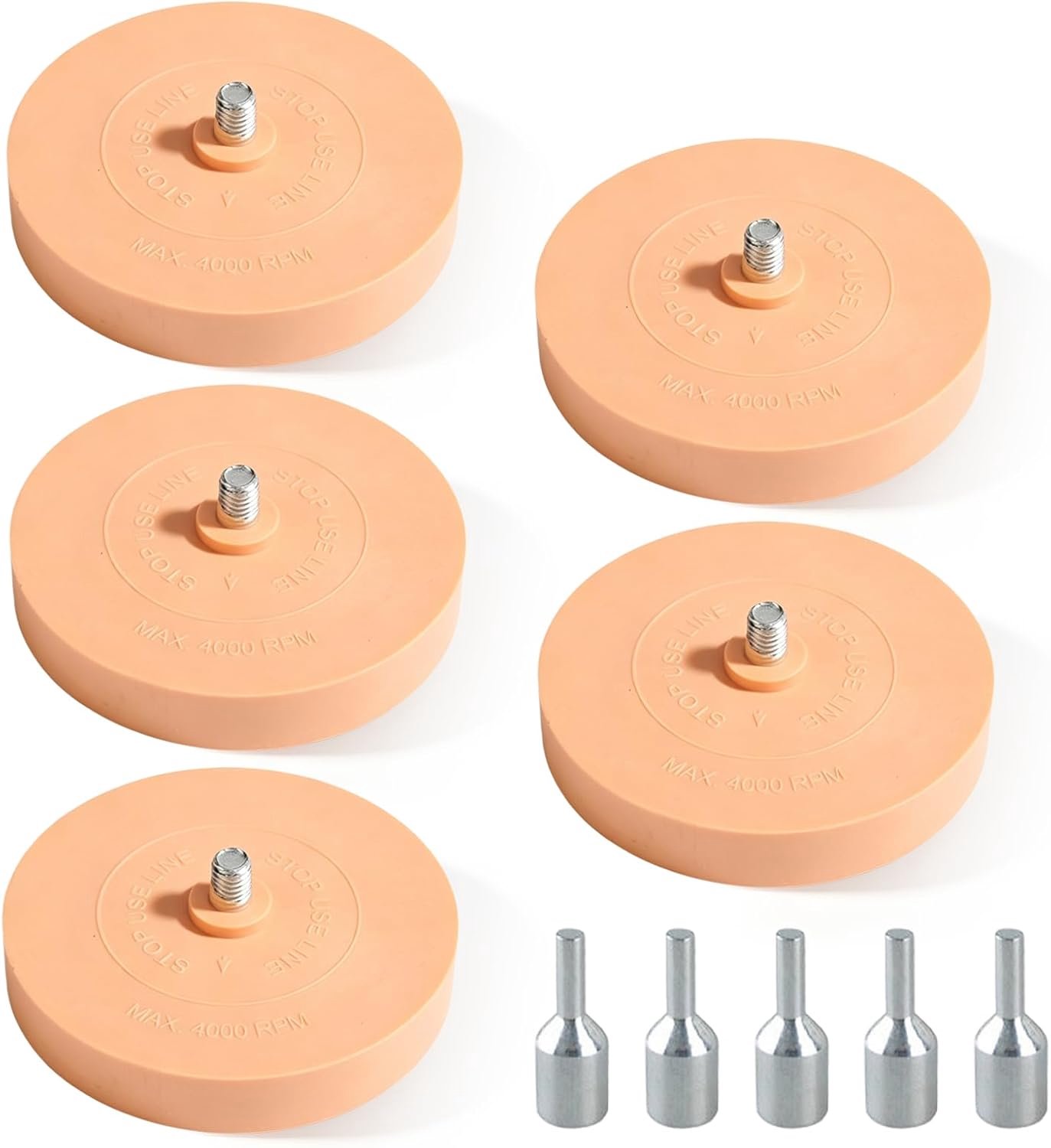 Folie-gum 3,5 inch - rubberen gum - 5 stuks - effectief verwijderen van folie en stickerresten - Vemera