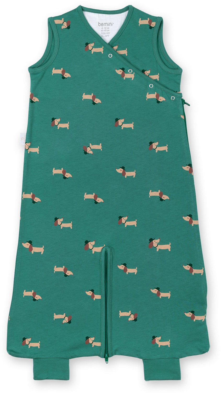 BEMINI Babyslaapzak - MAGIC BAG 4-12m - TOG 0.5 - Zomerjersey - Wouff spinach