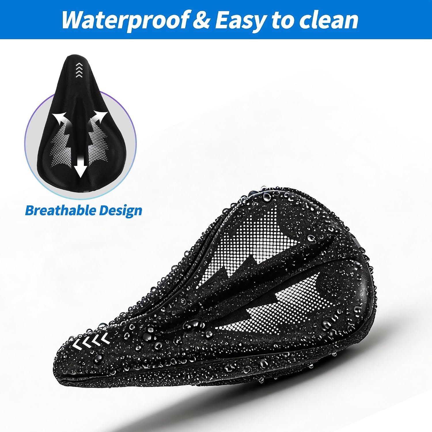 Fietszadel breed - ergonomisch - dubbele schokabsorptie - comfortabel voor mountainbike/racefiets - Homevero