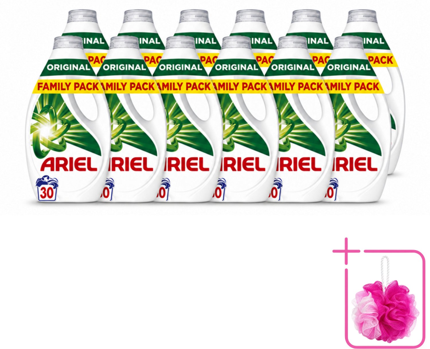 12 x Ariel - Vloeibaar Wasmiddel - Original - 30 Wasbeurten - 1350 ml - Bulkverpakking - Wasmiddel - Douchemop - Vlekverwijdering