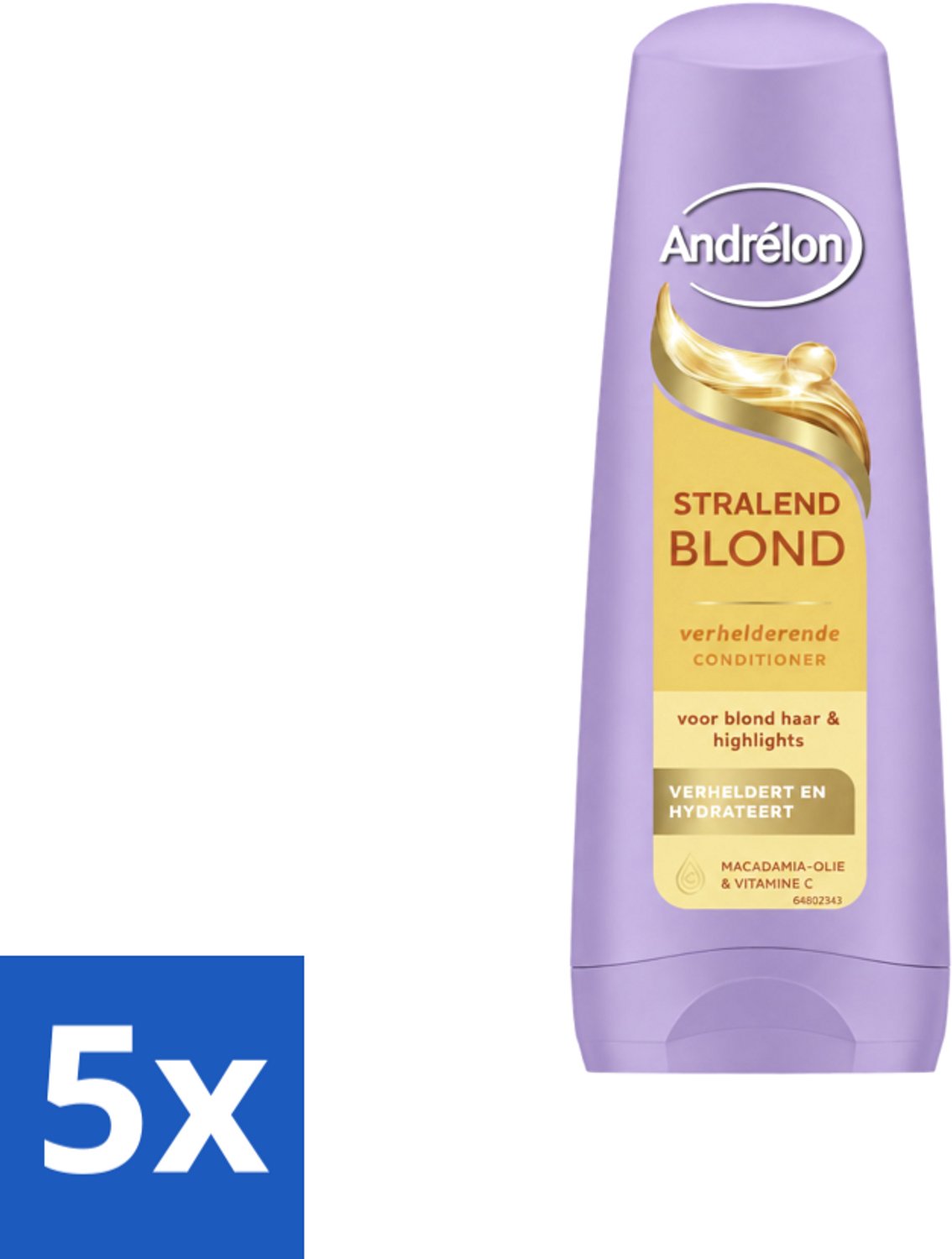 5 x Andrélon – Conditioner – Stralend Blond – 200 ml - Voordeelverpakking - 5 stuks