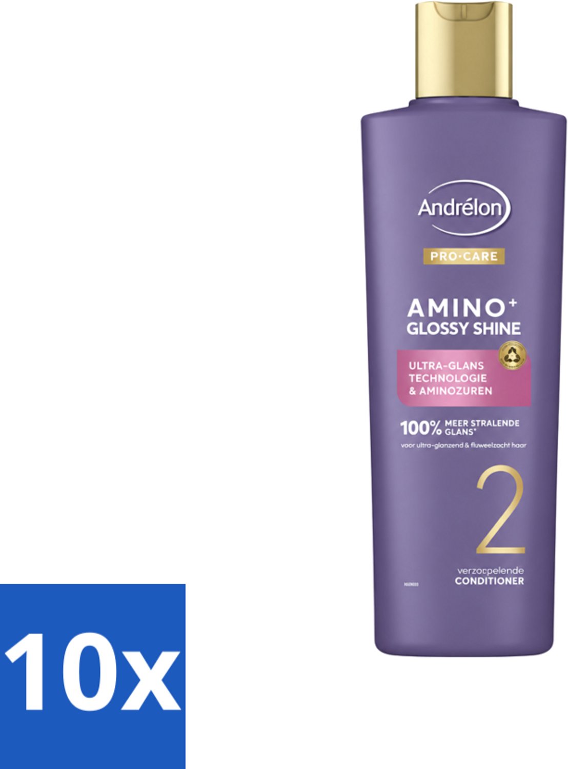 10 x Andrélon – Conditioner – Pro Care Amino+ Glossy Shine – 250 ml - Voordeelverpakking - 10 stuks